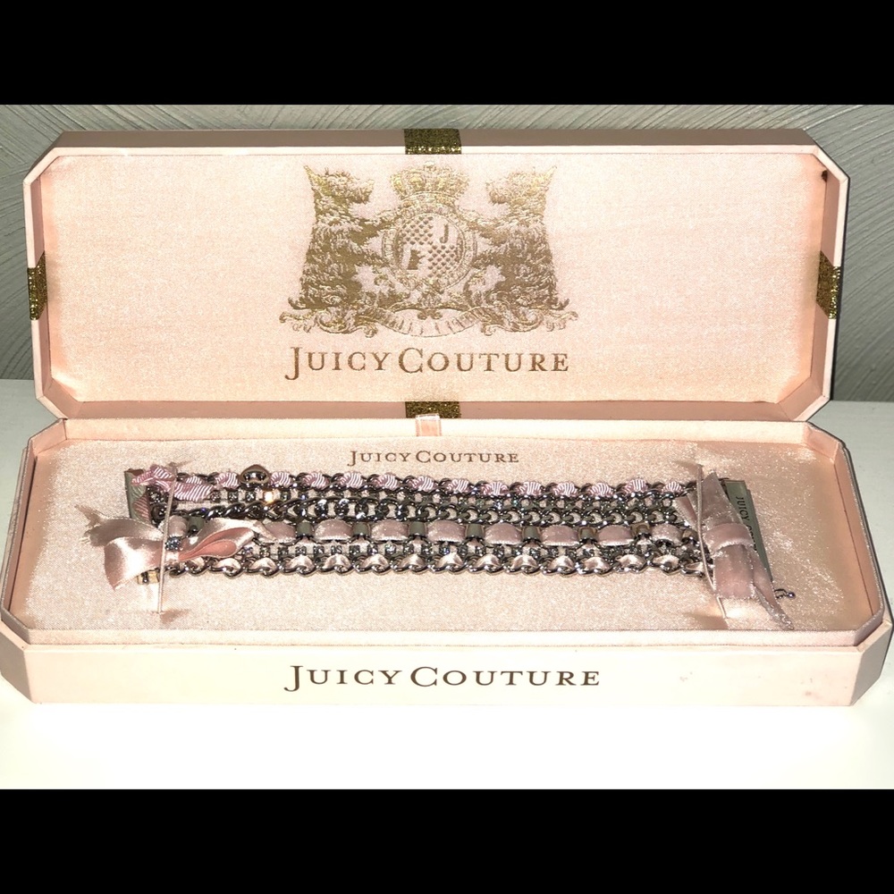 Juicy Couture Pink and Silver Ribbon Bracelet